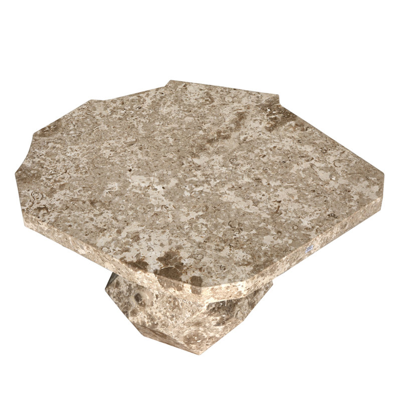 Rind Marble Top Single Coffee Table, White