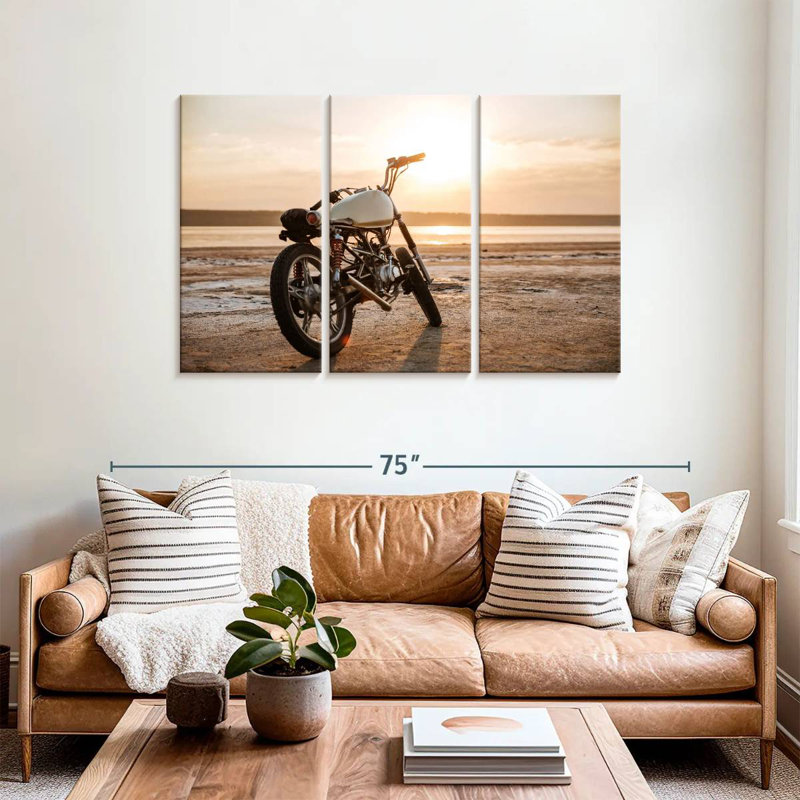 Mehar Beach Retro Motorcycle, 36" H x 57" W