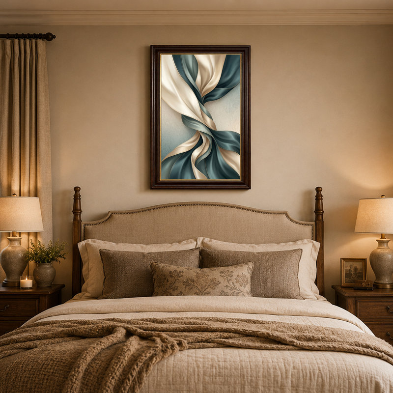 Art mural sur toile avec rubans en tissu, 18"H x 12"W