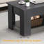 Table basse à plateau relevable, table basse extensible avec rangement dissimulé, convertible en bureau d'ordinateur portable ou en table de salle à manger pour le salon, le bureau personnel, petits espaces - Table de centre moderne en bois avec mécanisme à ressort à gaz, noir-1056518390