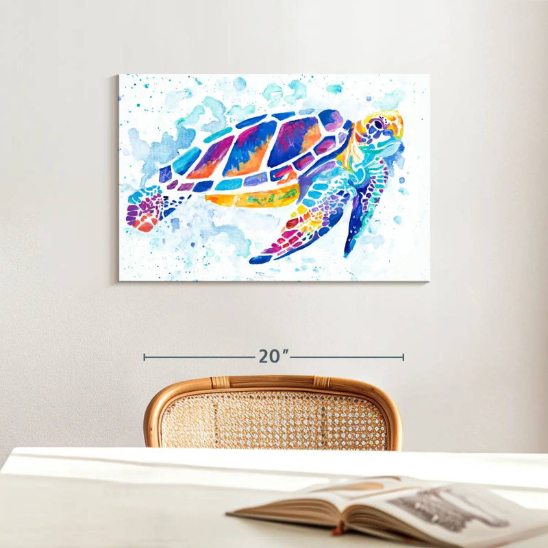 Brampt Vibrant Sea Turtle, 16" H x 24" W