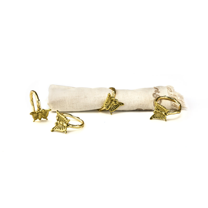 Monarch Butterfly Napkin Ring Set