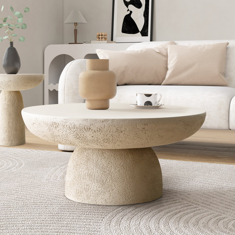 27.8" Round Coffee Table, White