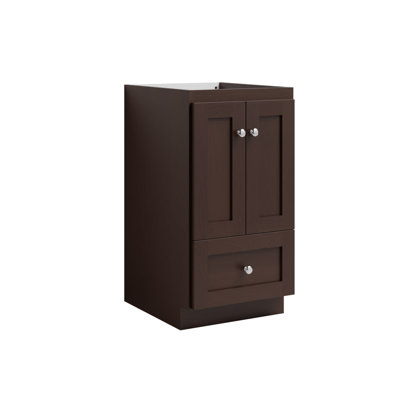 Shaker 18 in. W x 21 in. D x 34.5 in. H Bath Vanity Cabinet without Top in Dark Alder