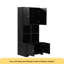 Armoire de rangement haute et large pour salle de bain, unité de rangement pour salle de bain, armoire autoportante avec 4 portes, tablettes réglables, tablettes ouvertes multicouches, noir-328573299