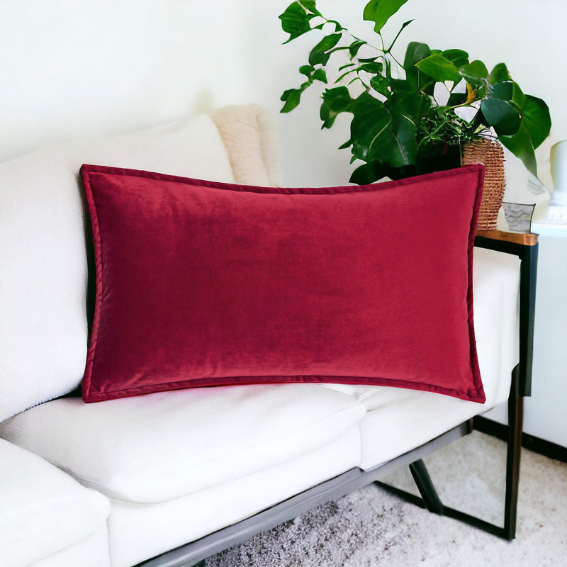 Rectangular Velvet Pillow Covers, Rectangular 12"H x 16"W, Magenta