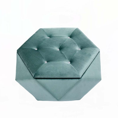Velvet Fabric Tufted Storage Ottoman