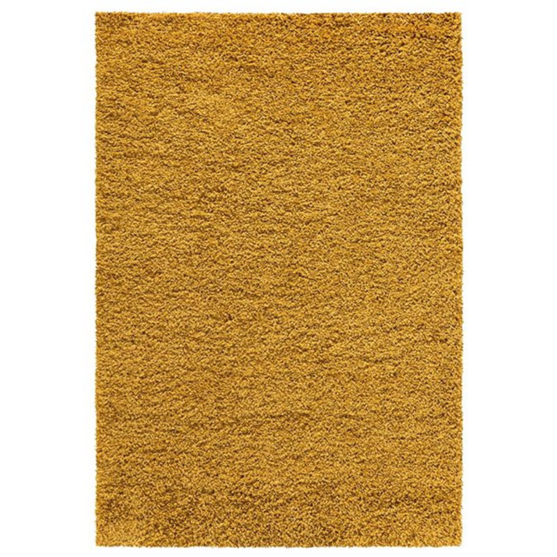 Verona Thick Ochre Shaggy Area Rug – Soft Pile, Non-Slip, Durable Polypropylene Carpet for Living Room, Bedroom & Hallway