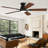 Cissline 52" 5 - Blade Flush Mount Black Ceiling Fan With Led Lights, Controled With Remote Control Or App-1399904791-1399904792