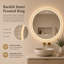 Miroir de salle de bain rond 32 po à DEL sans cadre avec antibuée, contrôle tactile et éclairage à 3 couleurs à intensité variable-129988552