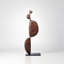 Sculpture moderne en noyer et base en marbre