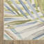 Tapis rectangulaire en polyester tissé à la machine à motif floral bleu / beige / vert Desdemona-741754939