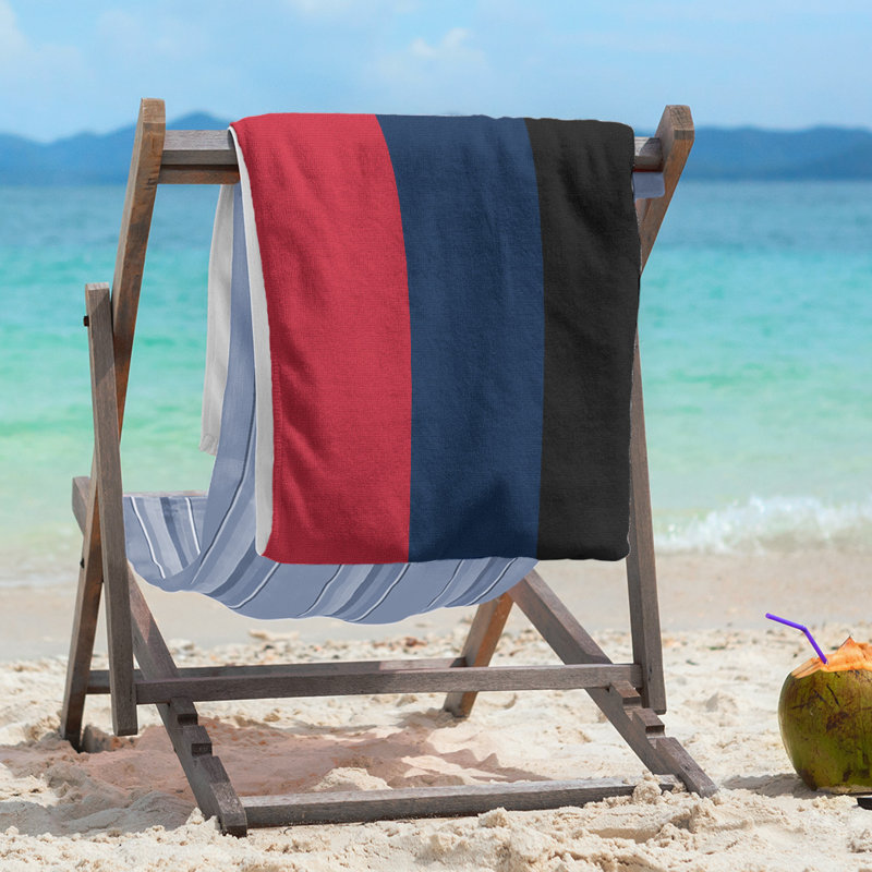 Lightweight Beach Towel, Red/Blue/Black, Microfiber