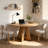 47" Round Dining Table For 4-7 People, Modern Wood Kitchen Table With Sturdy Metal Base, Large Round Dinner Table For Dining Room, Easy Assembly-416538221
