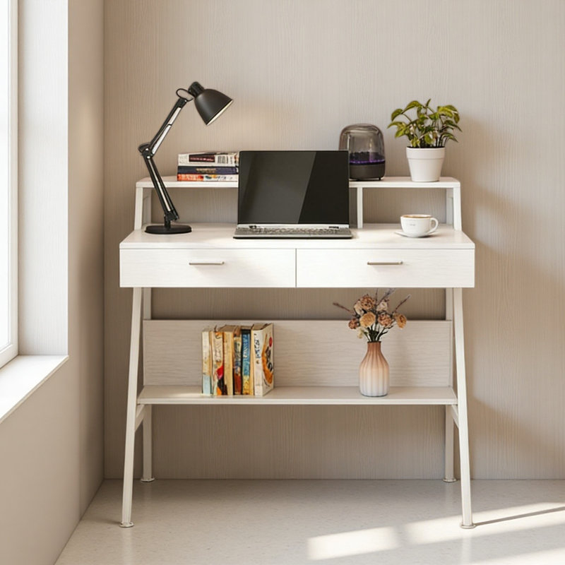 Bureau, bureau d'écriture avec tablette de rangement