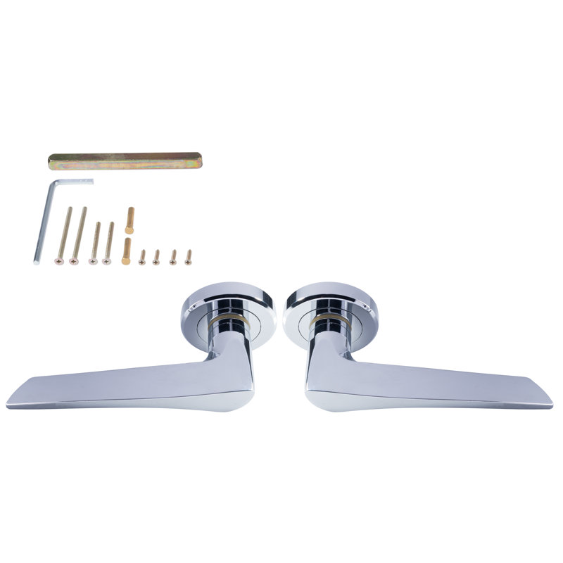 Serozzetta Latch Door Handle, Polished Chrome