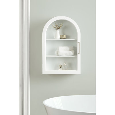 Armoire arquée en bois pour rangement mural
