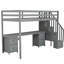Twin Size Loft Bed In Grey With Desk And Double Storage Options For Captivation