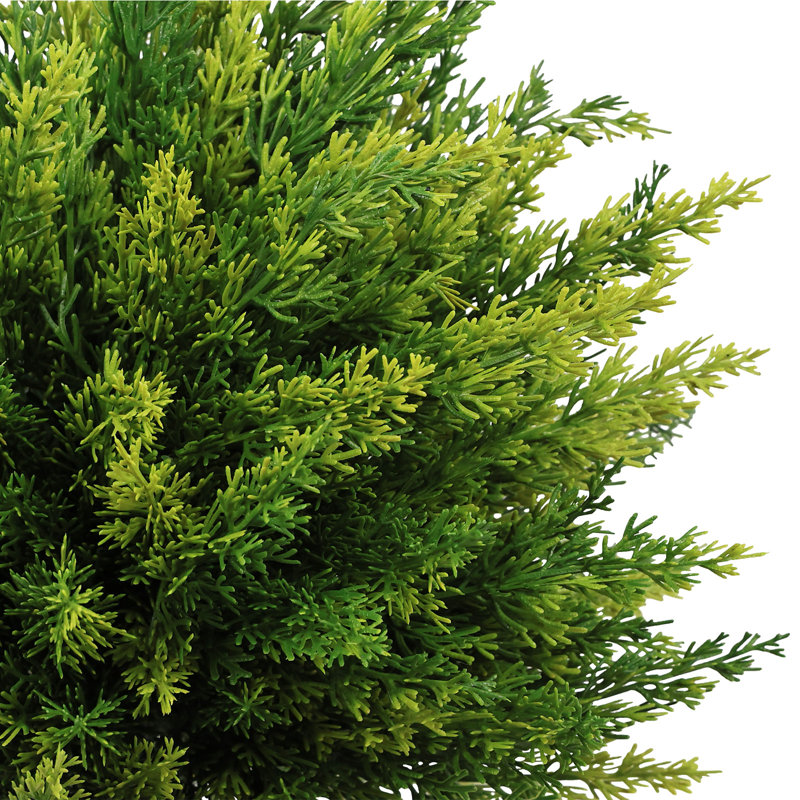 Arbres topiaires artificiels en cèdre de 60 cm avec piquet de sol, Light Green