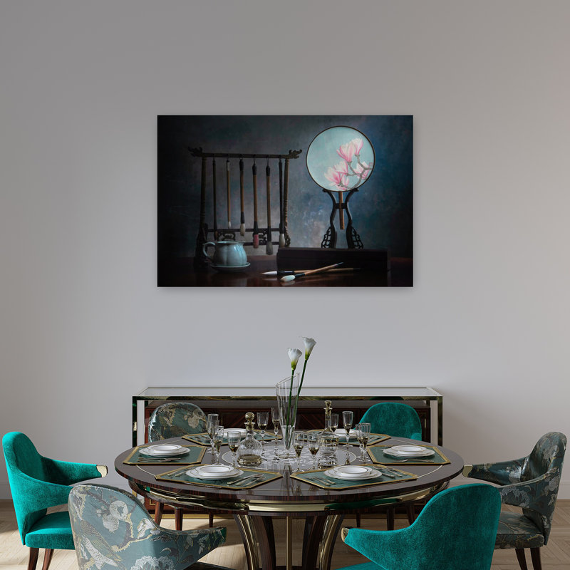 «Magnolia chinois», art floral élégant, H 32 po x l 48 po