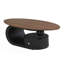 Ensemble de 2 tables basses gigognes de luxe avec rangement, ensemble de tables ovales et rondes, table centrale-878794254