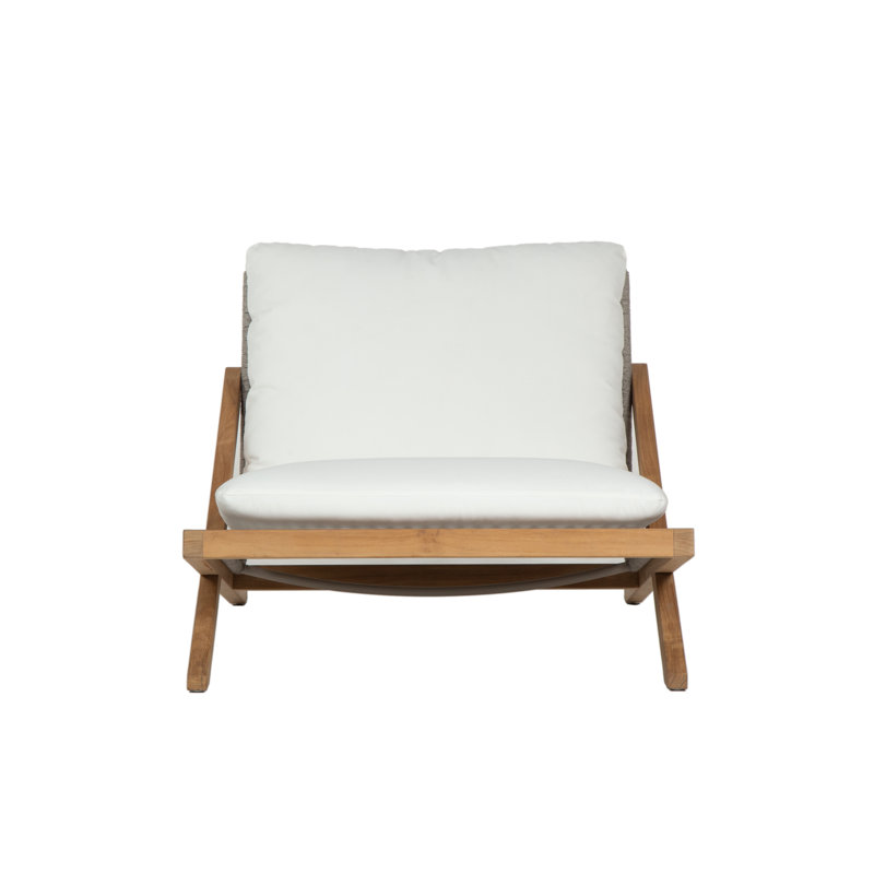 Outdoor Teak Lounge Chair, Brown, Stinson White