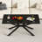Brewster Rectangle Black Tempered Glass Coffee Table 38.41", Metal Legs For Store Display, High Capacity, Easy To Assemble 38.41" With Modern Legs, Suitable Guest Room, , Adjustable Feet