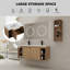 Meuble-lavabo mural avec lavabo double et support de rangement, portes et meuble-lavabo