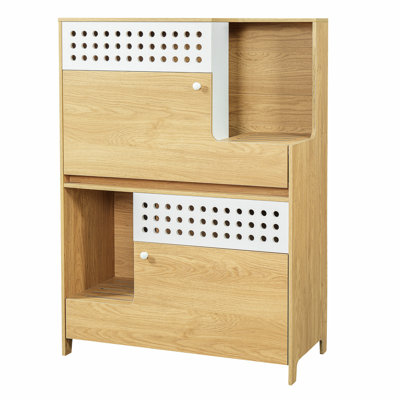 Meuble moderne pour chat 2 en 1, table d'appoint avec bac à litière de couleur naturelle, convient aux chats de taille moyenne, compacte et élégante, fabrication, rangement multifonctionnel, prévention des odeurs ventilées