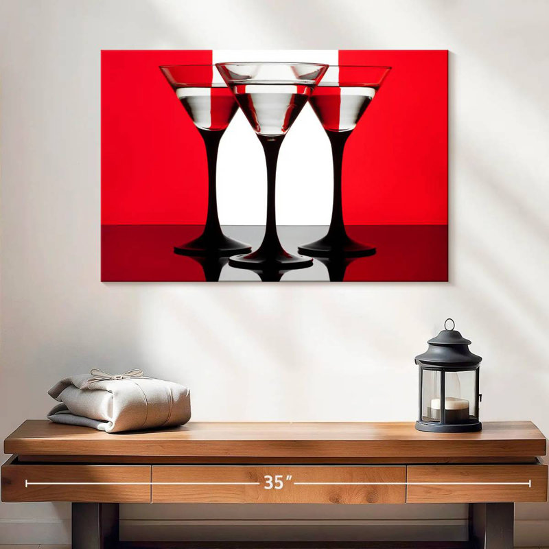 Yarlin trois cocktails Martini, H 16 po x l 24 po