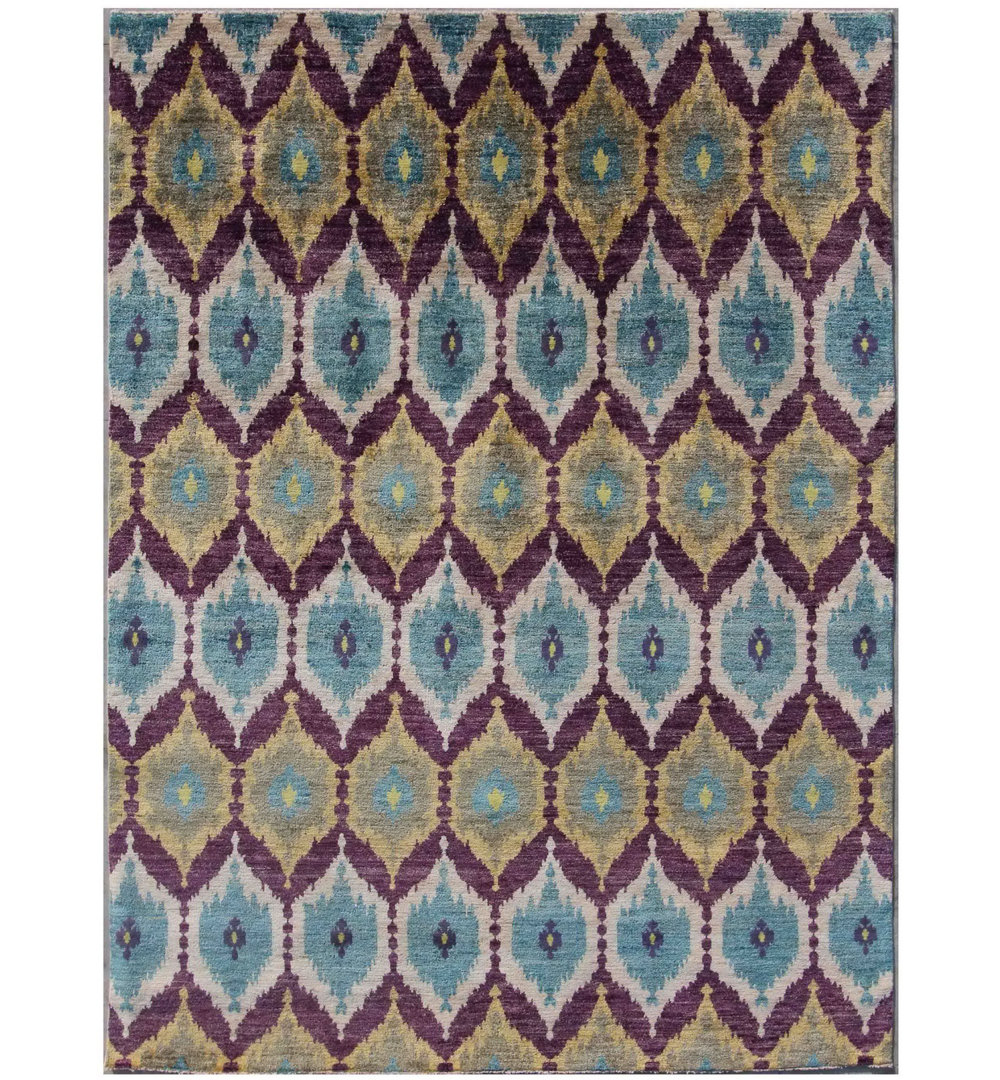 Geometric Hand Knotted Area Rug