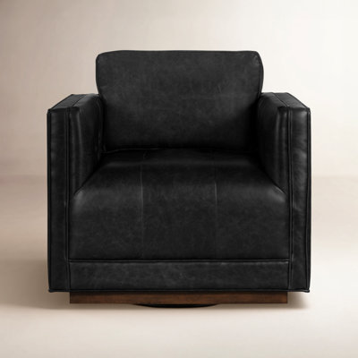 Calabrese Genuine Leather Swivel Armchair