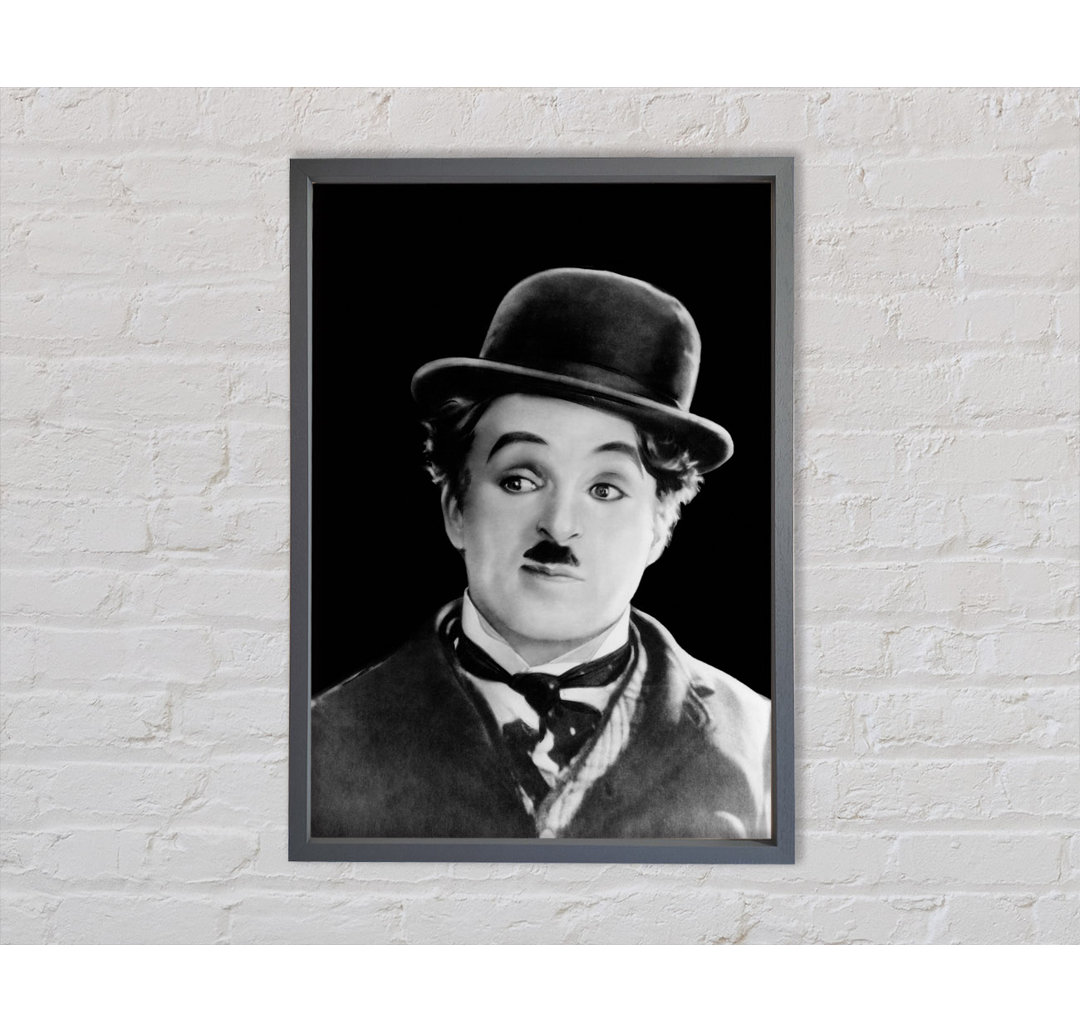 Charlie Chaplin Porträt - Einzelner Bilderrahmen Kunstdrucke auf Leinwand