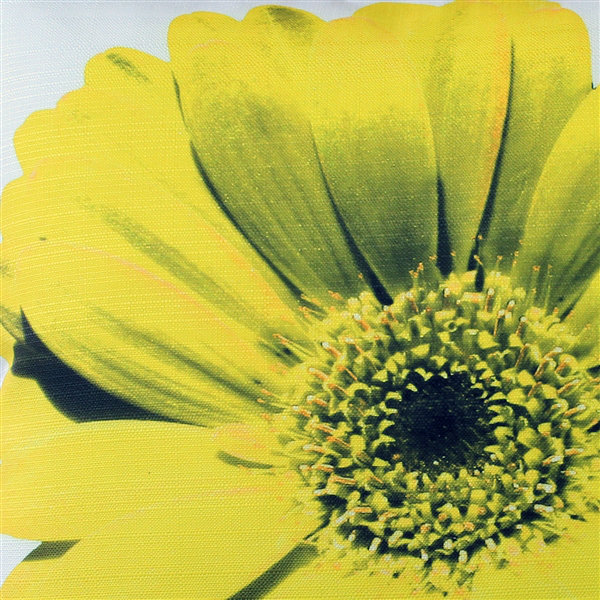 'Daisy Flower Indoor/Outdoor Throw Pillow, Yellow