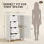 Armoire de rangement sur pied Eliazer, armoire de salle de bain autoportante, avec 4 tiroirs, tablette réglable-845129606