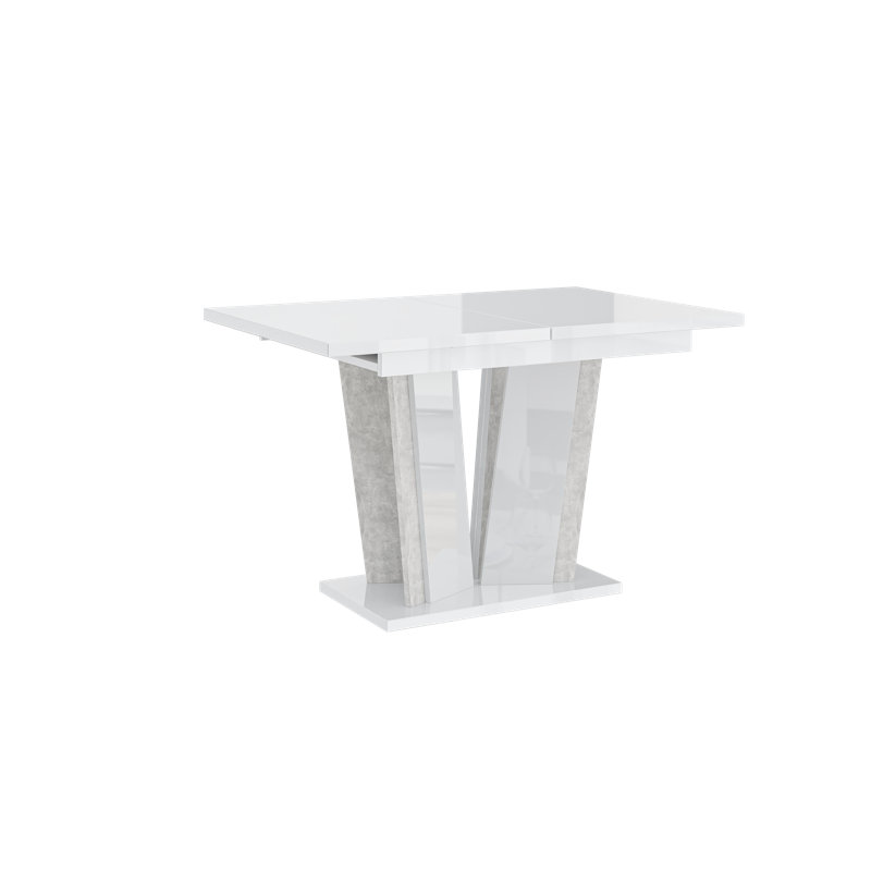 Extentable Dining Table Doha, White Gloss Stone