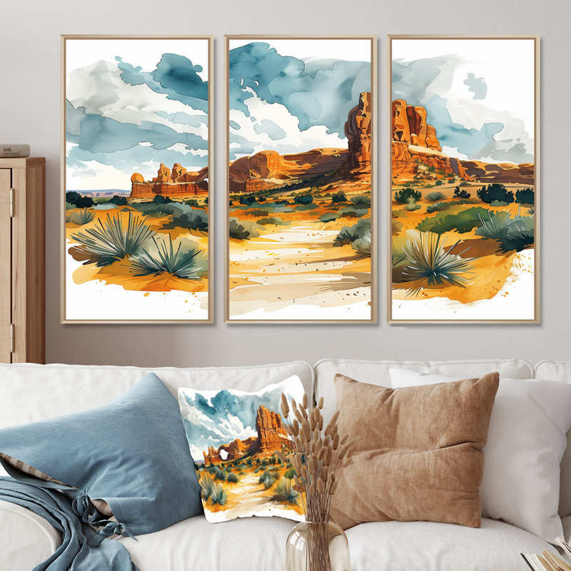 Ensemble de décorations murales Arches National Park Desert Landscape I - Canyon, H 32 po x l 16 po x P 1 po