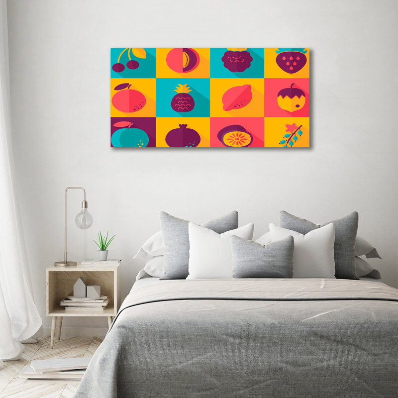 Fruit Icons - Print, Canvas, 70cm H x 140cm W x 2cm D