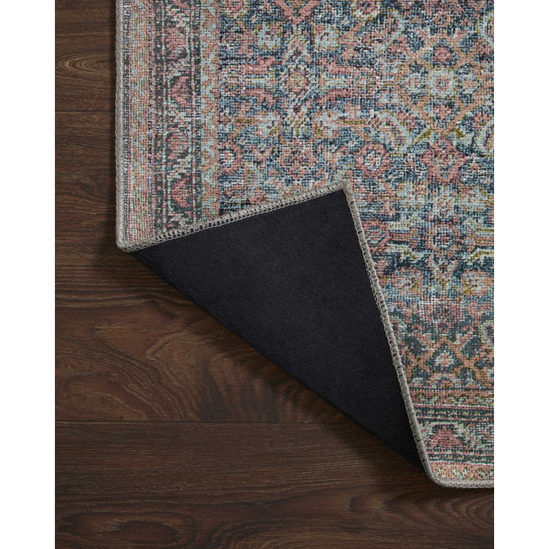 Adrian Oriental Denim/Gray Area Rug, Rectangle 7'6" x 9'6"