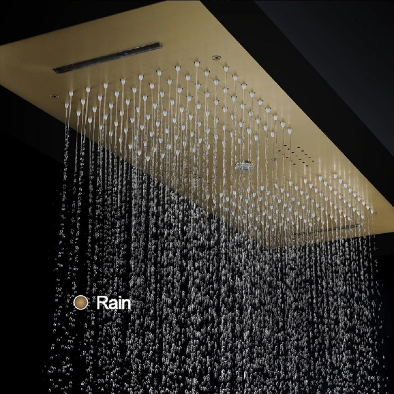 Système de douche thermostatique encastré avec jets de pluie et douche à main Milan