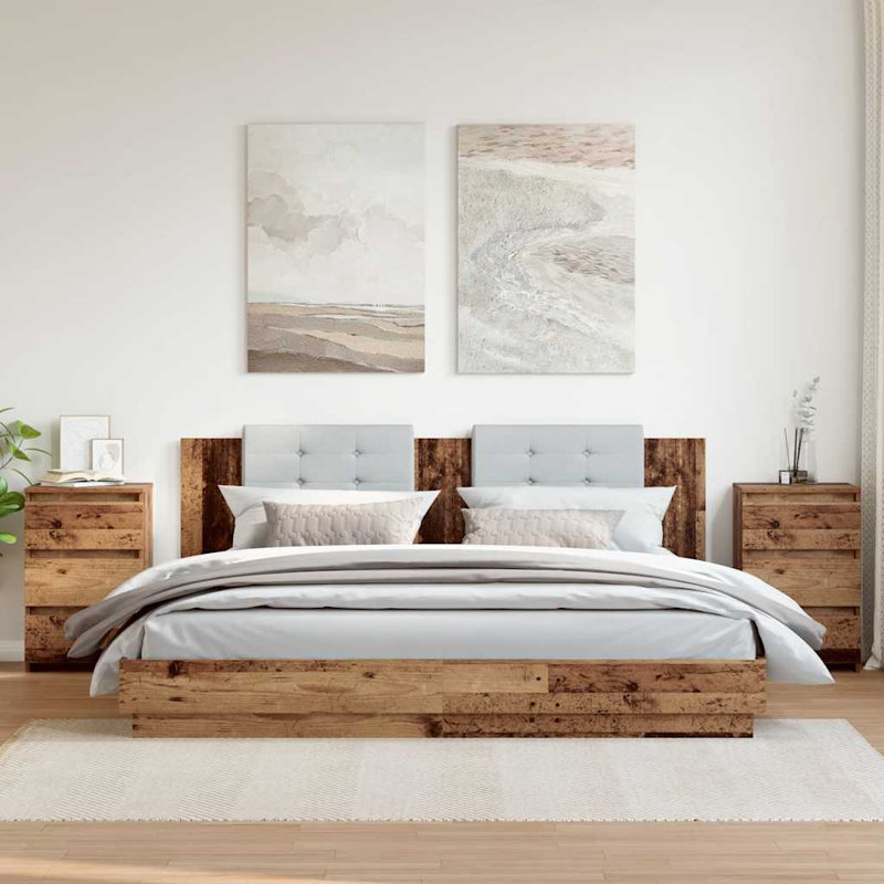 Cowlic Bed Cabinet 40x35x62.5 cm Engineered Wood, 2, Artisan Oak