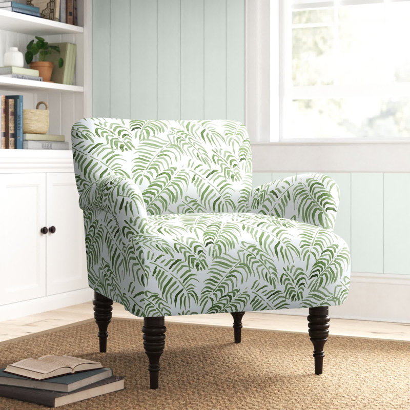 Allura Upholstered Armchair, Watercolor Palm Green