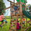 Backyard Discovery Belmont Cedar Wooden Swing Set with 3 Swings and 1 Slide