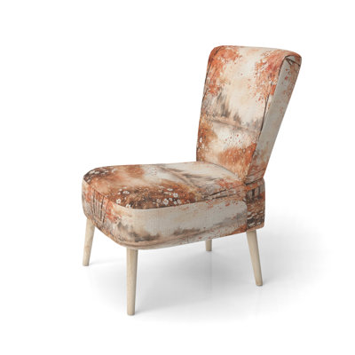 Wildflowers Upholstered Chair - Red And White Wildflowers Lake Horizon Side Chair