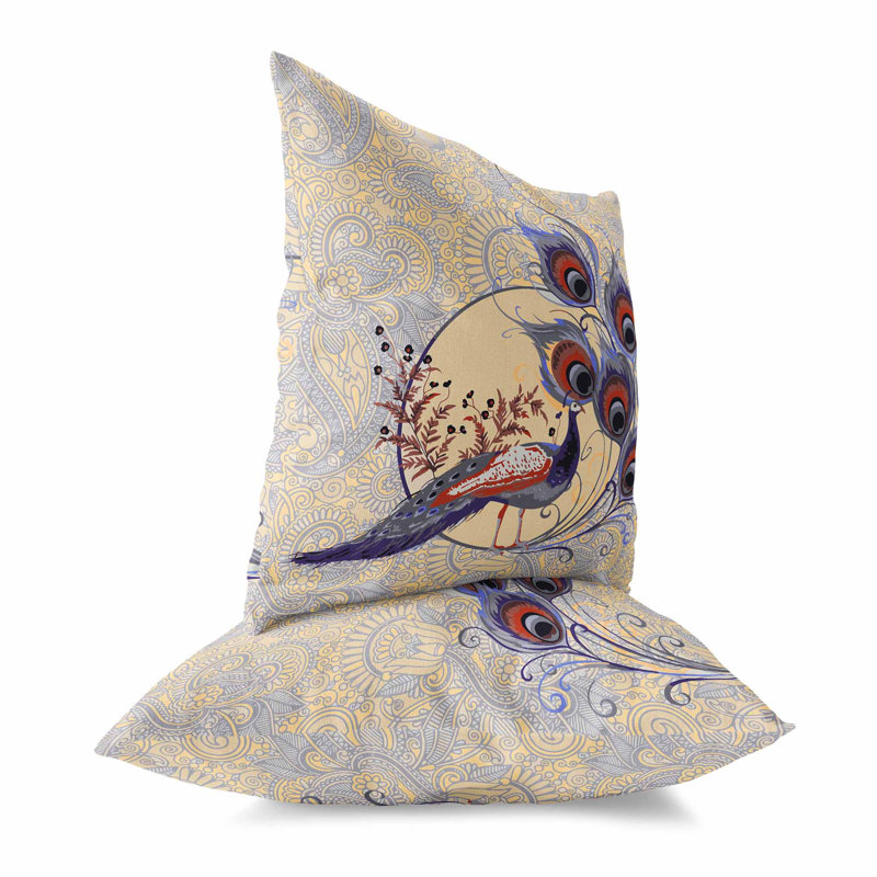 Coussin Paisley, H 16 po x l 16 po, Mauve / carmin / cachemire néerlandais