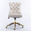 Fauteuil de bureau moderne capitonné en velours capitonné à boutons, fauteuil de bureau pivotant sans accoudoirs-1523406076