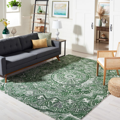 Dragon Oriental Handmade Tufted Green/Grey Area Rug