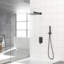 Système mural noir mat mat de pomme de douche 12 po carré - 12 po Scald équilibré, douche de pluie réglable 360 °, portatif pour une utilisation sur mesure avec valve équilibrée, tête mince, rotation et facile-125483946