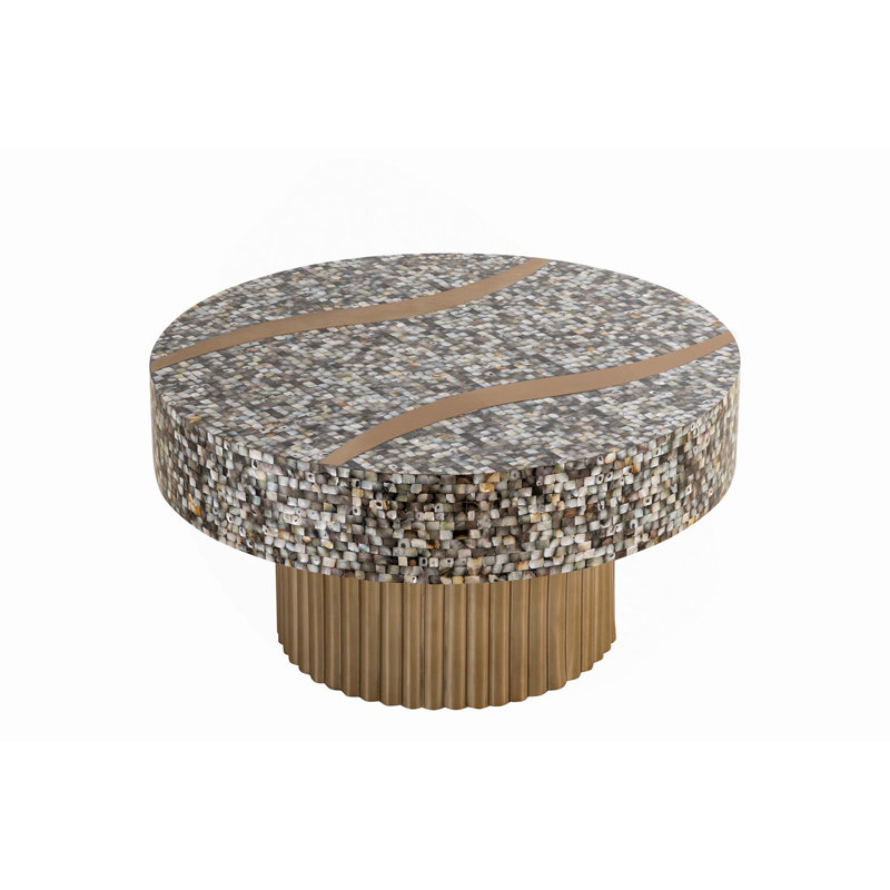 Table basse avec plateau en nacre