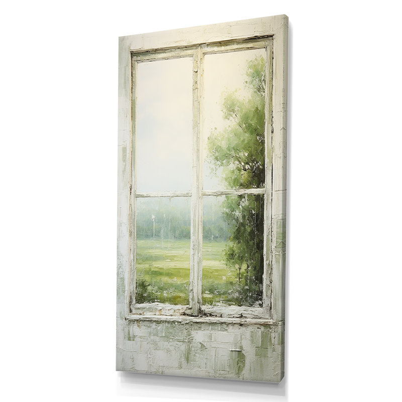 «Countryside Calm Farm Windows I - Farmhouse Windows», art mural, Toile tendue, H 60 po x l 28 po x P 1,5 po